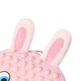 Kid Backpack, Rabbit Shape Stress Relief Push Bubble Zipper Children School Bag