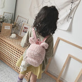 Kid Backpack Easter Mini Plush Rabbit Bag Children Plush Bear Pendant Shoulder B