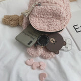 Kid Backpack Easter Mini Plush Rabbit Bag Children Plush Bear Pendant Shoulder B