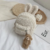 Kid Backpack Easter Mini Plush Rabbit Bag Children Plush Bear Pendant Shoulder B