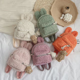 Kid Backpack Easter Mini Plush Rabbit Bag Children Plush Bear Pendant Shoulder B