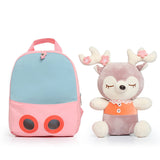 3D Elk Doll Cartoon Backpack Lightweight Large Capacity Girls School Bag