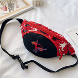 Kid Waist Bag Cartoon Dinosaur Fanny Bag Belt Pouch Zipper Waist Pack
