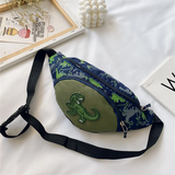 Kid Waist Bag Cartoon Dinosaur Fanny Bag Belt Pouch Zipper Waist Pack