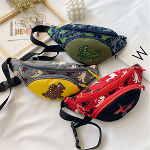 Kid Waist Bag Cartoon Dinosaur Fanny Bag Belt Pouch Zipper Waist Pack