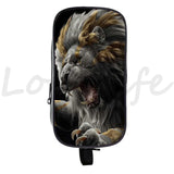 Kids 3D Animal Lion Wolf Pen Bags Boys Girls Pen Case