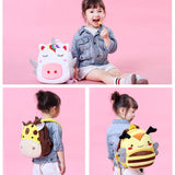 Kids Plush School Bags Backpack Cartoon Animal Kindergarten Schoolbag