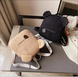Kids Backpack Boys Girls School Bags Children School Bags Bear Ear Fleece Mini B