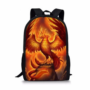 Kids Backpack Eagle Phoenix 3D Print School Bag for Boys Girls