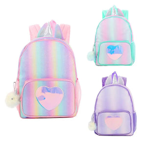 Girls Lightweight School Backpack with Chest Strap
