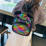 Kids Cartoon School Backpack Girls Sequin Travel Shoulder Bag