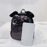 Kids Cartoon School Backpack Girls Sequin Travel Shoulder Bag