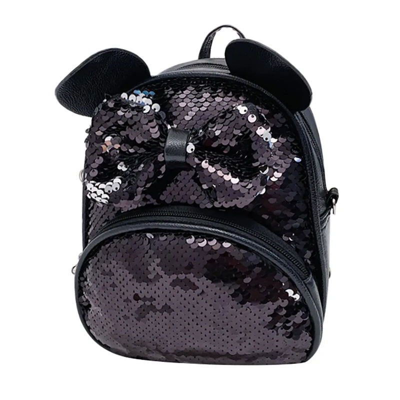 Kids Cartoon School Backpack Girls Sequin Travel Shoulder Bag