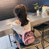Kids Cartoon School Backpack Girls Sequin Travel Shoulder Bag