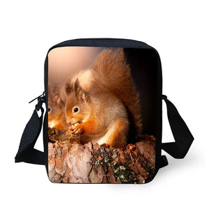 Kids Casual Squirrel Printed Mini Messenger Bag Small Shoulder Girl