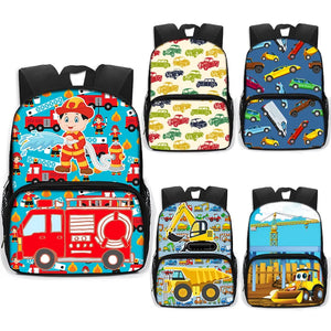Cartoon Firetruck Backpack for Kids 3-6 Years Old