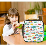 Cartoon Car Printed Boys Girls Lunch Bag Insulated