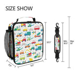 Cartoon Car Printed Boys Girls Lunch Bag Insulated