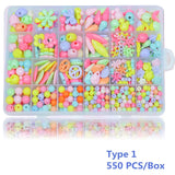 Kids DIY Beaded Toy Mixed Loose Spacer Charms Beads Set with Case