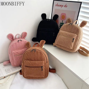 Kids Bear Backpack Embroidered Portable Children Travel Rucksack