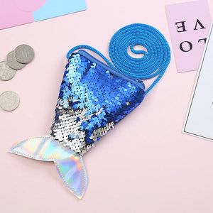 Kids Girl Beauty Fish Tail Crossbody Bag Girls Sequin Bags Coin Purse Wallet