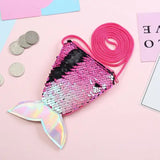 Kids Girl Beauty Fish Tail Crossbody Bag Girls Sequin Bags Coin Purse Wallet