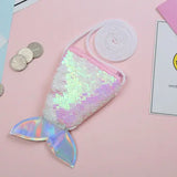 Kids Girl Beauty Fish Tail Crossbody Bag Girls Sequin Bags Coin Purse Wallet
