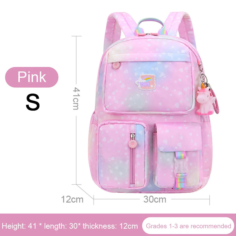 Rainbow School Backpack Water Resistant for Kids
