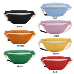 Girls Casual Fanny Waist Bag Canvas Chest Bum Belt Pack Zip