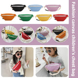 Girls Casual Waist Bag Canvas Chest Bum Belt Pack Zip Lightweight Shoulder Pouch