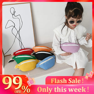 Girls Casual Fanny Waist Bag Canvas Chest Belt Pack Zipper Shoulder Crossbody Po