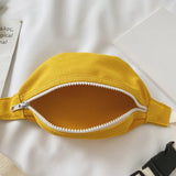 Girls Casual Waist Bag Zip Canvas Lightweight Shoulder Pouch