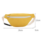 Girls Casual Waist Bag Zip Canvas Lightweight Shoulder Pouch