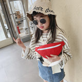 Girls Casual Waist Bag Zip Canvas Lightweight Shoulder Pouch