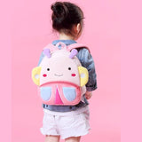 Girls Plush Backpack Kindergarten School Bag Travel Mini Daypack for 2-4 Years