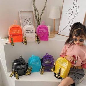 Kids Mini Backpack Purse PVC Transparent Double Shoulder Bags for Girls