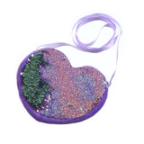 Kids Mini Heart Crossbody Bag Sequins Handbag for Girls