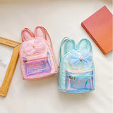 Kids Mini Laser Backpack Purse Rabbit Ear School Bags for Girls