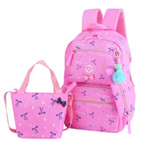 Kids Orthopedic Backpack School Bags Teenager Girls Printing 3pcs/Set Rucksack