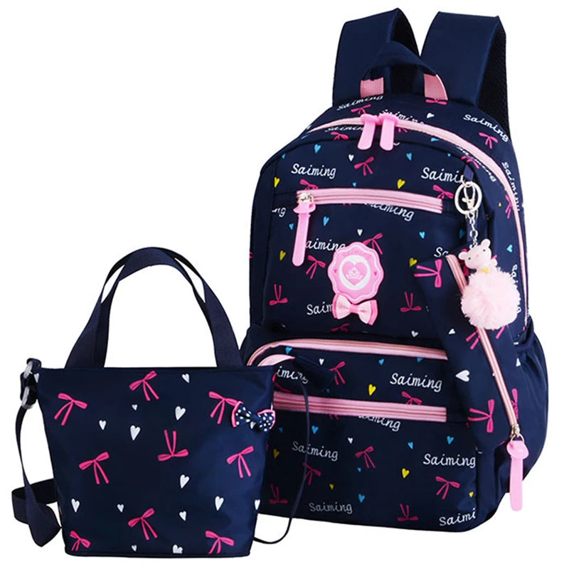 Kids Orthopedic Backpack School Bags Teenager Girls Printing 3pcs/Set