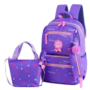 Kids Orthopedic Backpack School Bags Teenager Girls Printing 3pcs/Set