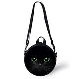 Cats Pattern Girls School Bags Round Shape Kindergarten Shoulder Bags