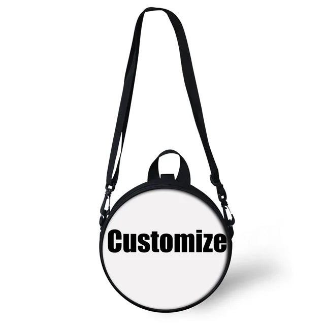 Kids Round Shape Book-Bags Cartoon Cats Pattern Girls School Bags