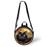 Kids Round Shape Book-Bags Cartoon Cats Pattern Girls School Bags
