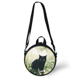 Kids Round Shape Book-Bags Cartoon Cats Pattern Girls School Bags
