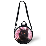Kids Round Shape Book-Bags Cartoon Cats Pattern Girls School Bags