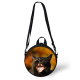 Kids Round Shape Book-Bags Little Cats Pattern Girls School Bags