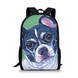Kids School Bags Bulldogs Prints Pattern Children's Travel Backpack