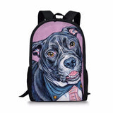 Bulldog Printed Kids School Backpack