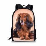 Kids School Bags Dog 3D Printed Book Bag Men 16 Inch Backpack For Teen Boys